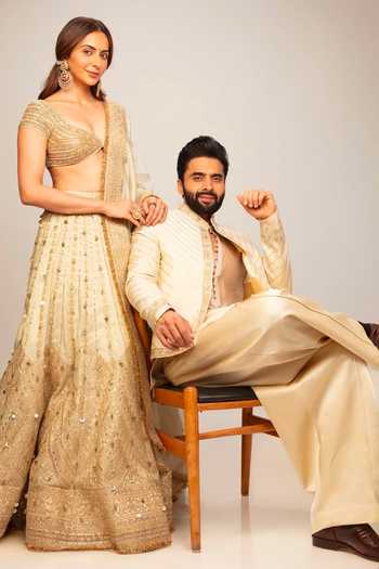 Buy_Gopi Vaid_Ivory Chanderi, Satin, Linen, Organza Ishaan Embroidered Jacket And Kurta Set _at_Aza_Fashions
