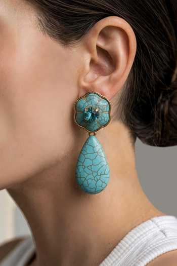 Buy_Bblingg_Blue Belinda Floral Dangler Earrings _at_Aza_Fashions