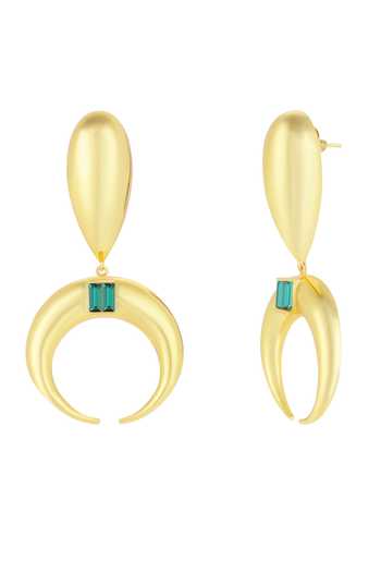 Shop_Bblingg_Gold Plated Copa Drop Metal Baguette Crystal Earrings _at_Aza_Fashions