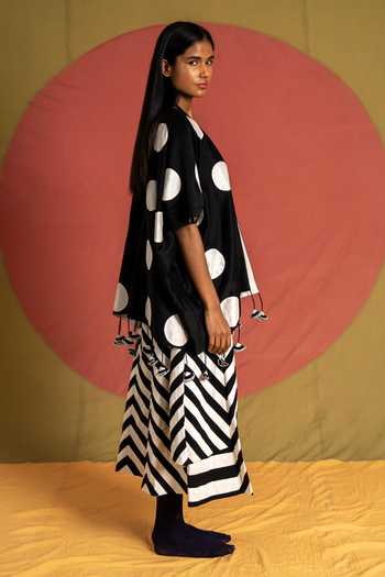 Buy_KA-Sha_Multicolor Cotton Gara Chevron Applique Pant _Online_at_Aza_Fashions