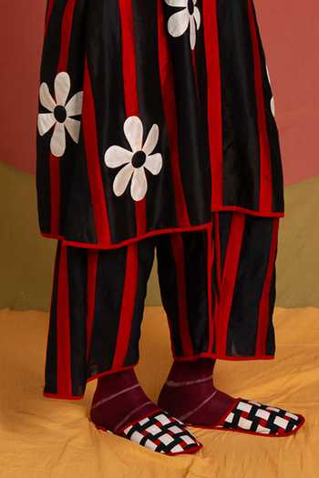 Buy_KA-Sha_Black Chanderi Patti Florist Pant _Online_at_Aza_Fashions