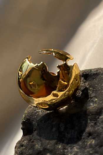 Buy_KEFI-CO_Gold Plated Pallas Moon Stud Earrings _Online_at_Aza_Fashions