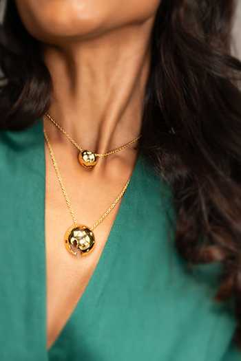 Buy_KEFI-CO_Gold Plated Pallas Moon Pendant Necklace _at_Aza_Fashions