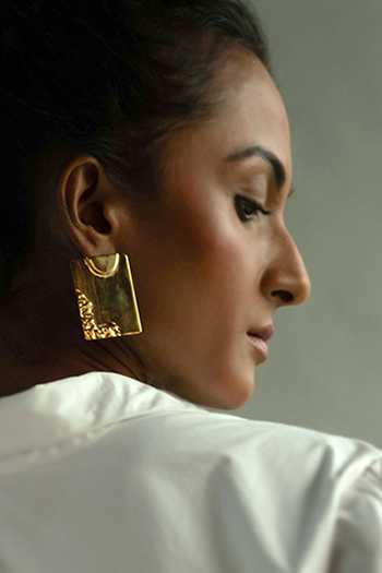 KEFI-CO_Gold Plated Starke Wave Earrings _Online_at_Aza_Fashions