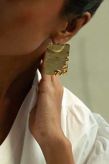 Buy_KEFI-CO_Gold Plated Starke Wave Earrings _Online_at_Aza_Fashions
