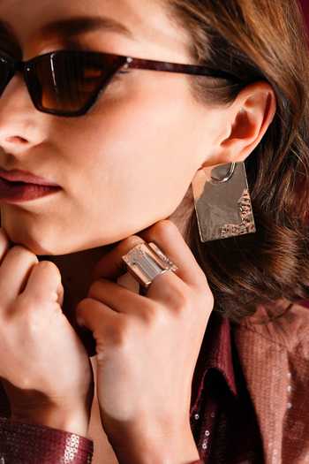 KEFI-CO_Off White Starke Wave Earrings _at_Aza_Fashions