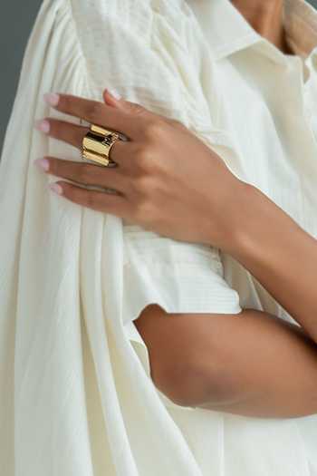 KEFI-CO_Gold Plated Starke Wave Ring _Online_at_Aza_Fashions