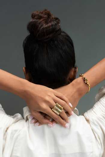 KEFI-CO_Gold Plated Starke Wave Ring _at_Aza_Fashions
