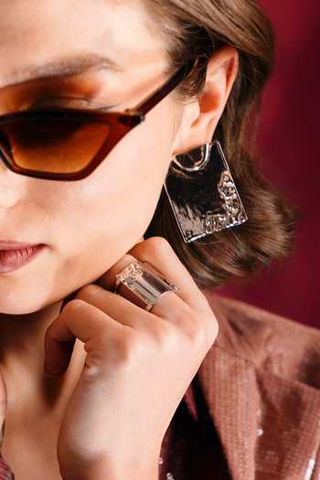 KEFI-CO_Silver Plated Starke Wave Ring _at_Aza_Fashions