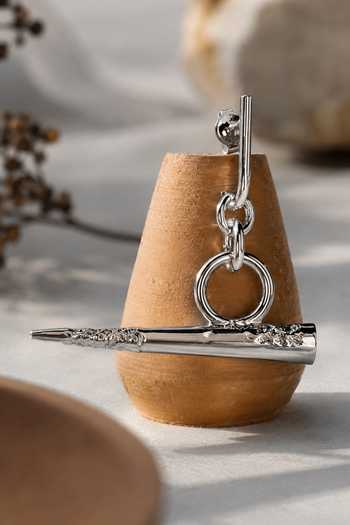Buy_KEFI-CO_Silver Plated Senshii Link Earrings _Online_at_Aza_Fashions