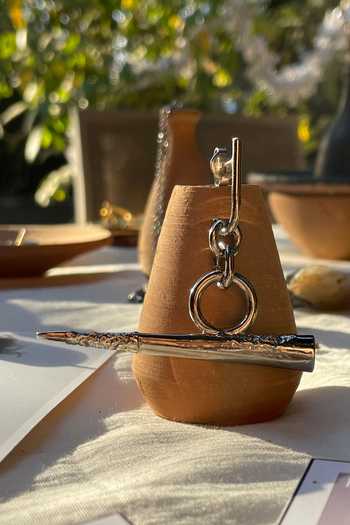 KEFI-CO_Silver Plated Senshii Link Earrings _at_Aza_Fashions