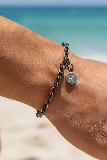 Buy_KEFI-CO_Silver Charm Drop Link Bracelet _at_Aza_Fashions
