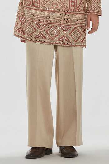 Abhinav Mishra_Multi Color Chanderi, Cotton, Twill Shrine Mirror Embroidered Kurta Set _Online_at_Aza_Fashions