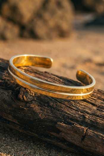 Shop_KEFI-CO_Gold Kada Cuff Bracelet _at_Aza_Fashions