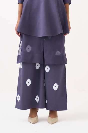 Shop_Three_Purple Organza, Poplin Collared Neck Beaded Shirt Set _Online_at_Aza_Fashions