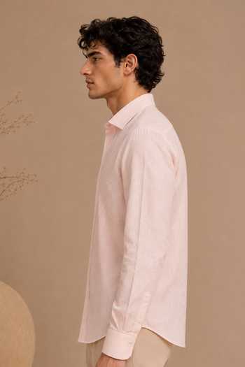 Buy_Mayank Modi - Men_Pink Silk, Bemberg Baby Shirt _Online_at_Aza_Fashions