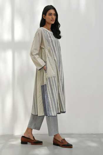 Payal Pratap_Blue Cotton Epirus Handloom Pant _Online_at_Aza_Fashions