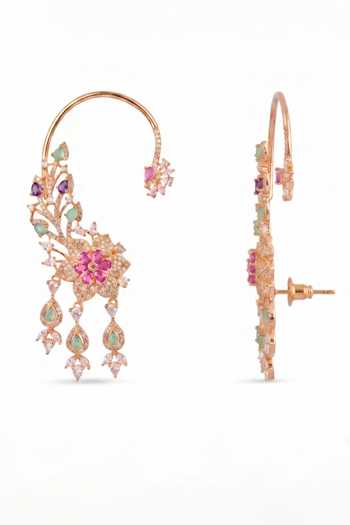 Mnsh_Gold Plated Gulbagh Imitation Diamond Ear Cuff - Single Pc _Online_at_Aza_Fashions