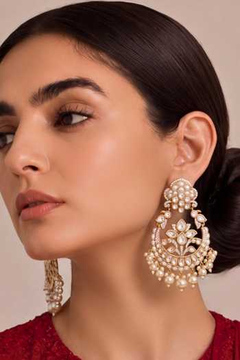 Buy_Mnsh_Gold Plated Royal Pearl Embellished Chandbali Earrings _Online_at_Aza_Fashions