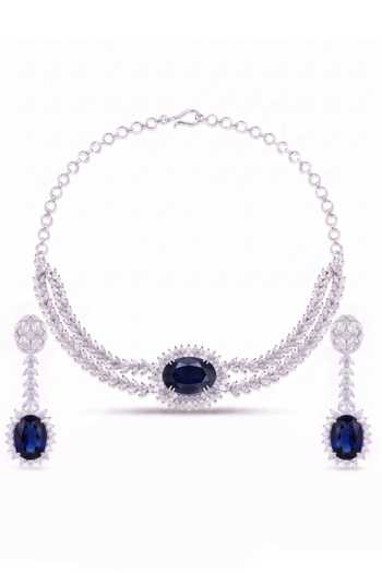 Shop_Mnsh_Blue Imitation Diamond Choker Set _at_Aza_Fashions