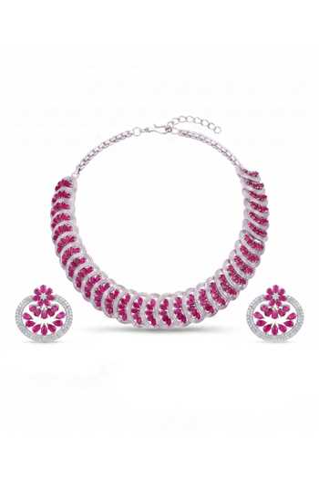 Shop_Mnsh_Red Ruby Glow Choker Set _at_Aza_Fashions