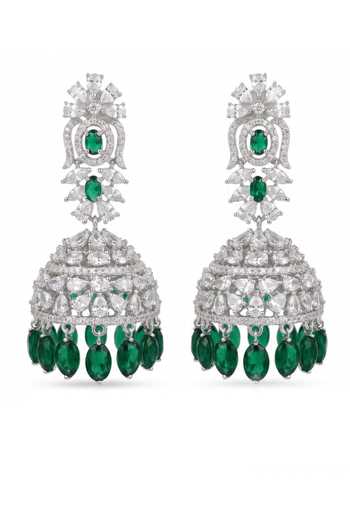 Mnsh_Silver Plated Rani Emerald Embellished Choker Set _at_Aza_Fashions