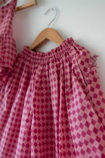 Buy_Love The World Today_Pink Cotton Mishri Rhombus Print Top And Palazzo Set 