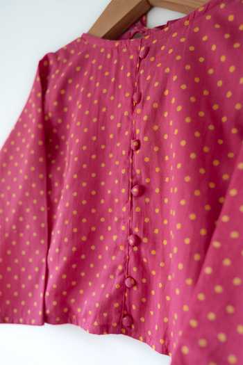 Buy_Love The World Today_Magenta Cotton Kopal Polka Dot Print Blouse And Lehenga Set 