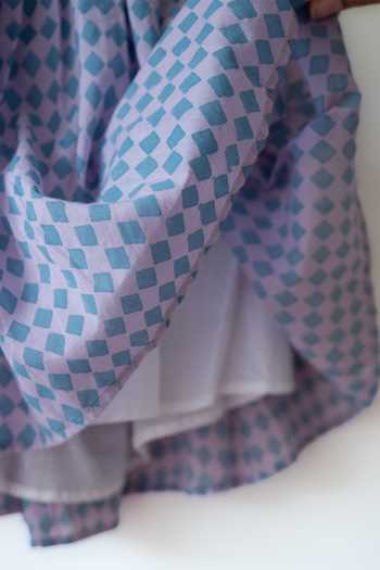 Love The World Today_Purple Cotton Saaz Geometric Print Dress _Online_at_Aza_Fashions