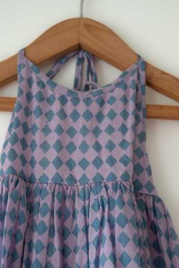 Love The World Today_Purple Cotton Saaz Geometric Print Dress _Online