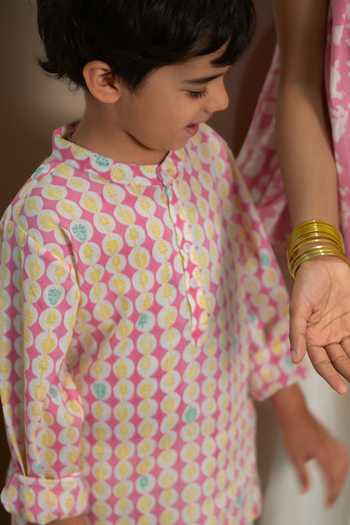 Buy_Love The World Today_Multi Color Cotton Leela Printed Shirt Kurta Set _Online