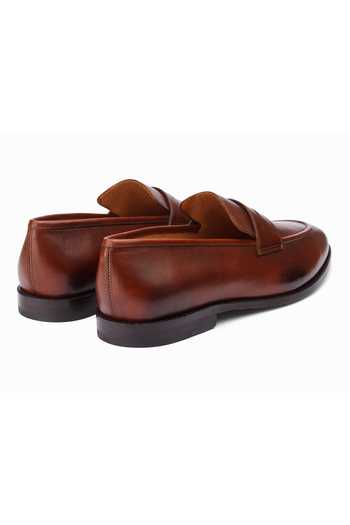 3dm Lifestyle_Brown Leather Penny Loafers _at_Aza_Fashions