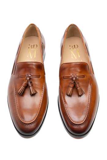 Shop_3dm Lifestyle_Brown Leather Tassel Loafers _at_Aza_Fashions