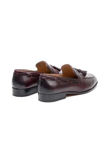 Buy_3dm Lifestyle_Burgundy Leather Tassel Loafers _Online_at_Aza_Fashions