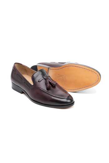 3dm Lifestyle_Burgundy Leather Tassel Loafers _at_Aza_Fashions