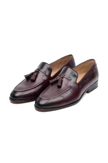 Buy_3dm Lifestyle_Burgundy Leather Tassel Loafers _at_Aza_Fashions