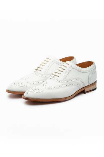 Shop_3dm Lifestyle_White Leather Wingtip Oxfords _at_Aza_Fashions