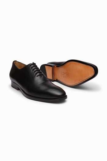Buy_3dm Lifestyle_Black Leather Wholecut Oxford Shoes _Online_at_Aza_Fashions