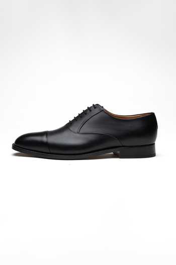 3dm Lifestyle_Black Full Grain Calf Leather Captoe Oxford Shoes _Online_at_Aza_Fashions