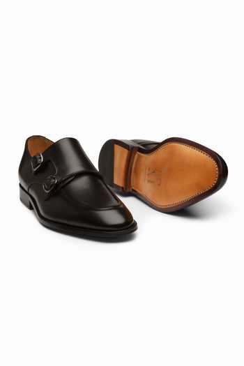 Shop_3dm Lifestyle_Black Leather Diplomat Double Monkstrap Shoes _Online_at_Aza_Fashions