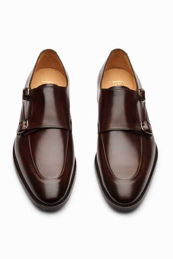 Shop_3dm Lifestyle_Brown Leather Diplomat Double Monkstrap Shoes _at_Aza_Fashions