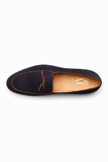 Shop_3dm Lifestyle_Blue Belgian Bow Trim Loafers _Online_at_Aza_Fashions