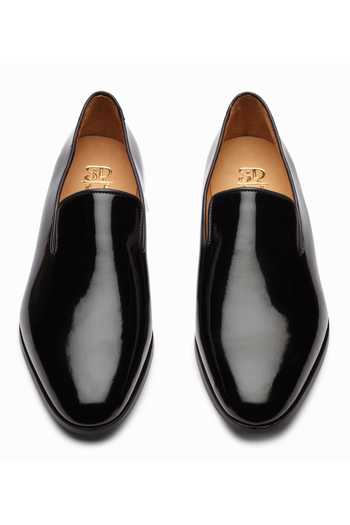 Shop_3dm Lifestyle_Black Venetian Glossy Finish Loafers _at_Aza_Fashions