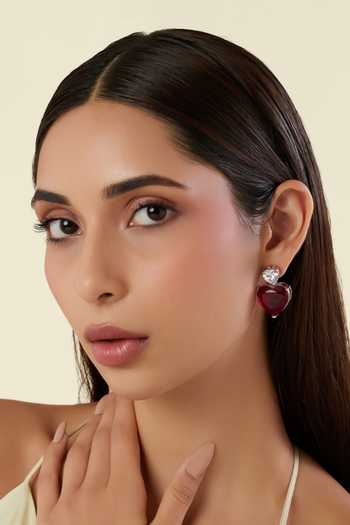 Buy_Isharya_Red Dor Ruby Botox Earrings _at_Aza_Fashions