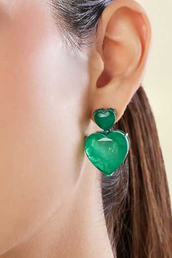 Shop_Isharya_Green Dore Emerald Botox Earrings _Online_at_Aza_Fashions