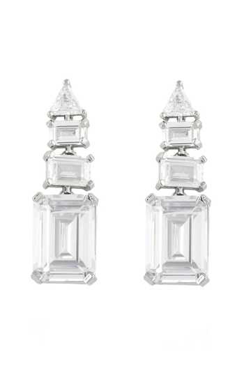 Shop_Isharya_Silver Plated Regalia Diamante Botox Dangler Earrings _at_Aza_Fashions
