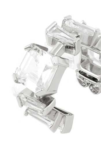 Buy_Isharya_Silver Plated Imperia Diamante Botox Hoop Earrings _Online_at_Aza_Fashions