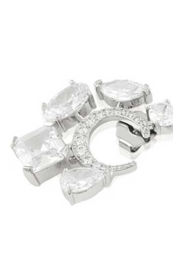 Buy_Isharya_Silver Plated Riviera Diamante Botox Earrings _Online_at_Aza_Fashions
