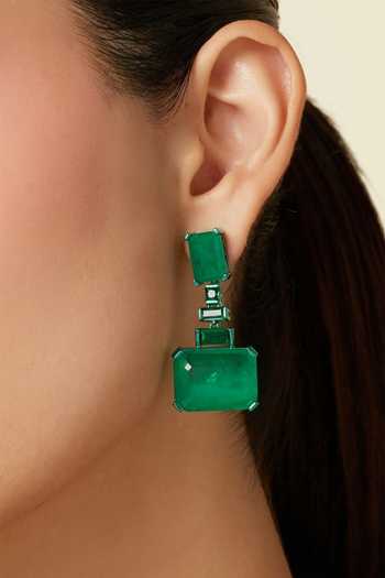 Buy_Isharya_Green Shalom Emeralds Botox Dangler Earrings _Online_at_Aza_Fashions