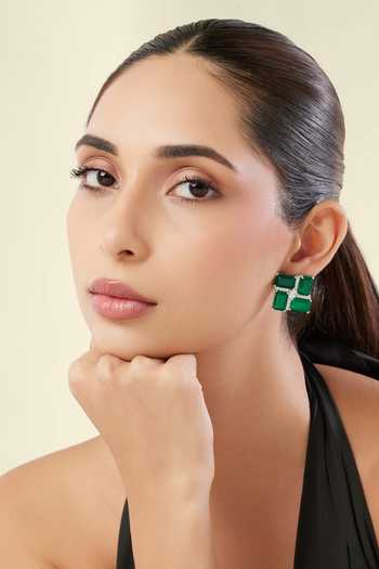 Buy_Isharya_Green Maison Botox Statement Stud Earrings _at_Aza_Fashions
